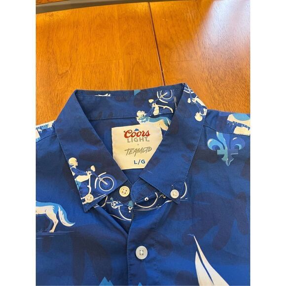 Coors Lite Team LTD Short Sleeve Button Up Size Large $50 - Picture 3 of 3
